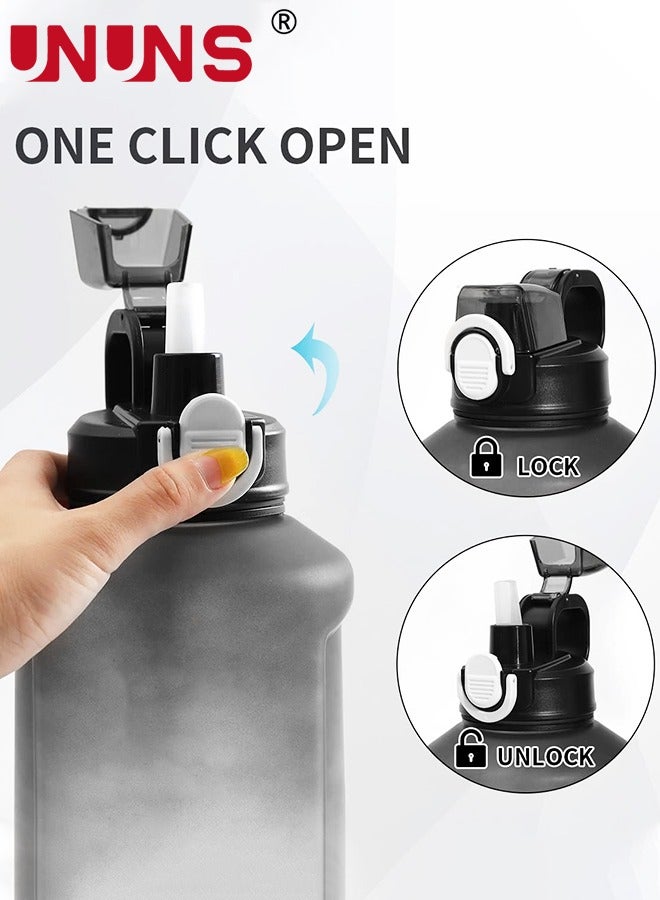 UNUNS Water Bottle,2L Large Water Bottle With Straw And Handle,Motivational Water Jug With Time Marker For Fitness Gym And Outdoor Sports - Image 2