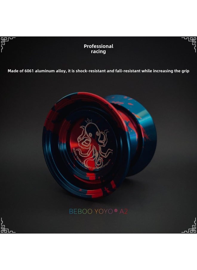 Generic - BEBOOYOYO A2 Deep Sea Dominant Blue Red Alloy Yo-yo Boy Toy Yo-yo Send Accessories-Color:Red Blue-Specifications:57x57x43mm - Image 1
