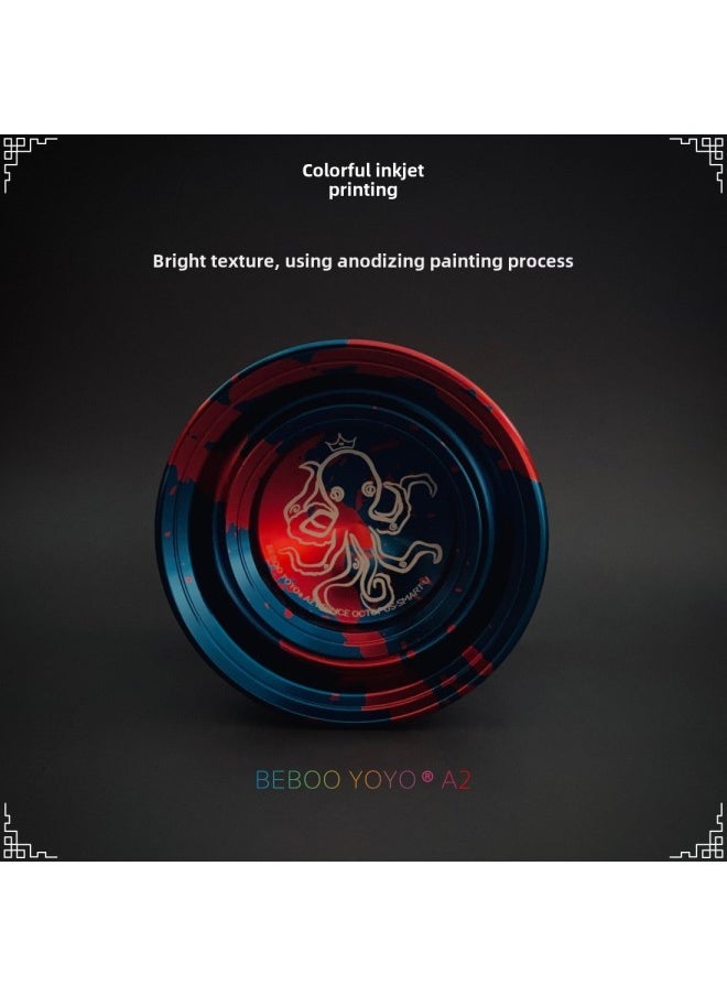 Generic - BEBOOYOYO A2 Deep Sea Dominant Blue Red Alloy Yo-yo Boy Toy Yo-yo Send Accessories-Color:Red Blue-Specifications:57x57x43mm - Image 1