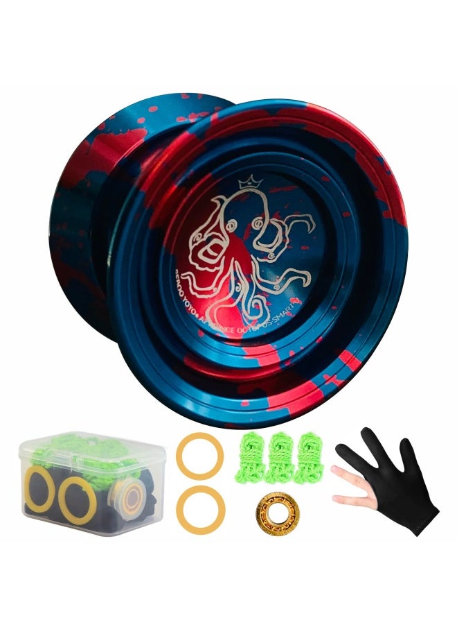 Generic - BEBOOYOYO A2 Deep Sea Dominant Blue Red Alloy Yo-yo Boy Toy Yo-yo Send Accessories-Color:Red Blue-Specifications:57x57x43mm - Image 1