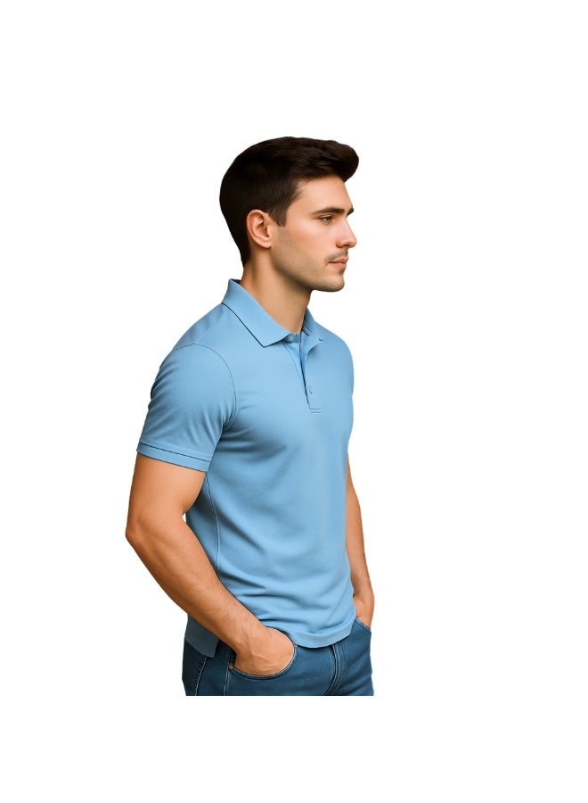 برينت شوب فور مي تي شيرت بولو جولف رجالي بقصّة عادية وأكمام قصيرة من القطن الخالص، 220 جرام لكل متر مربع، ألوان أساسية - Image 4