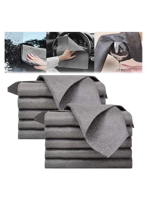 10 Pieces Magic Cleaning Cloth, Thickened Microfibre Cleaning Cloths, Streak Free All Purpose Towels, Reusable Cleaning Rag for Kitchen, Bathroom, Car Glass