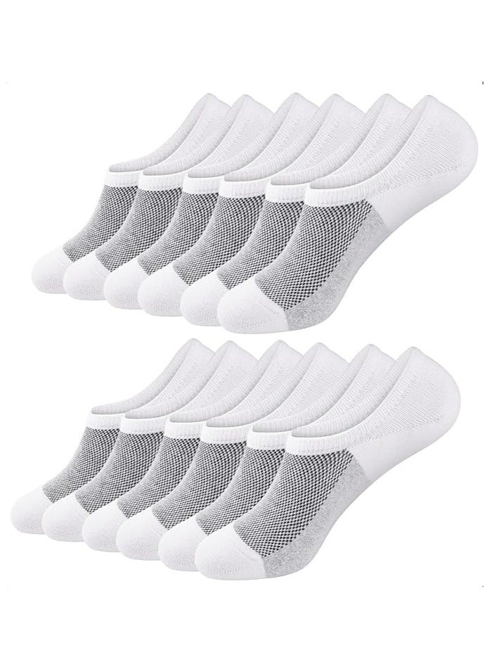 YelaJoy 6 Pairs Men's Ankle Athletic Socks - Low Cut Breathable Running Socks, Cotton Non-Slip No Show Sports Trainer Socks for Men & Women - Image 1