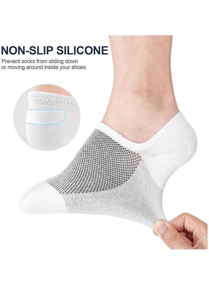 YelaJoy 6 Pairs Men's Ankle Athletic Socks - Low Cut Breathable Running Socks, Cotton Non-Slip No Show Sports Trainer Socks for Men & Women - Image 5