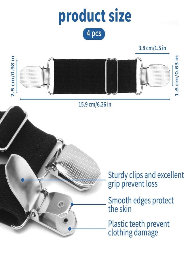 Pretwad Elastic Mitten Clips 4 Pcs Adjustable Gloves Straps for Kids, Stainless Steel Glove Clips Winter Elastic Cinch Clips for Children, Fashion Fit Dress Clips Garments Glove Clips for Adult - Image 2