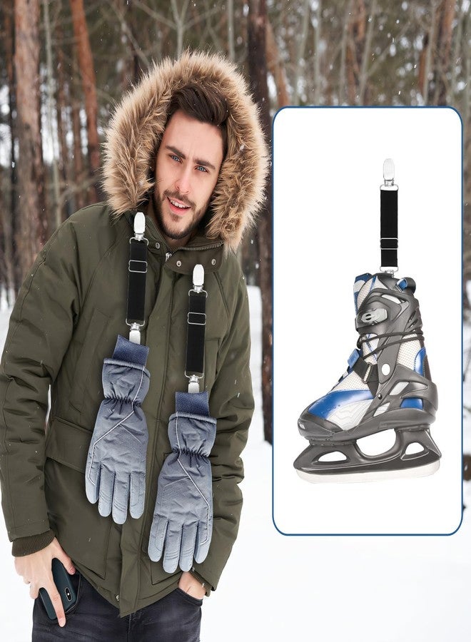 Pretwad Elastic Mitten Clips 4 Pcs Adjustable Gloves Straps for Kids, Stainless Steel Glove Clips Winter Elastic Cinch Clips for Children, Fashion Fit Dress Clips Garments Glove Clips for Adult - Image 3