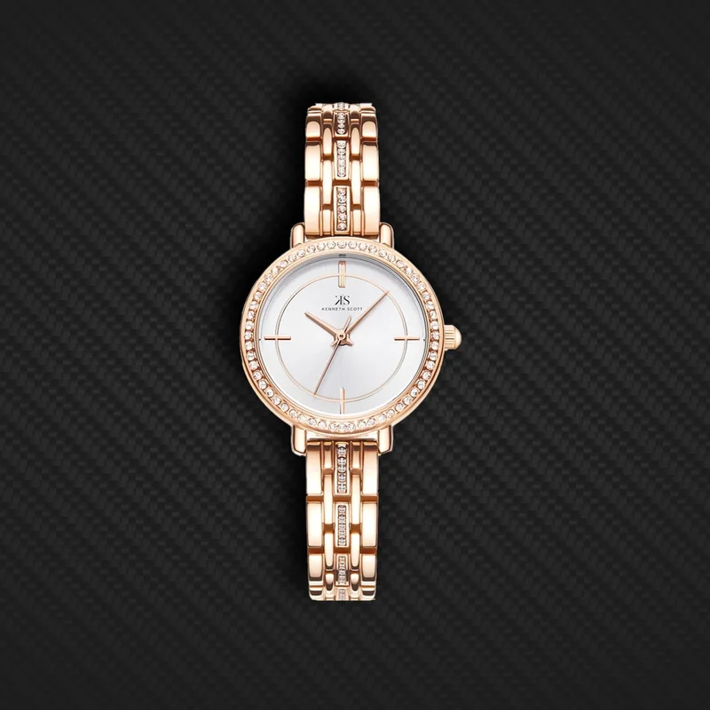 Kenneth Scott White Women's Stainless Steel Analog Watch K23532-RBKW - 28.5 mm for Women | Best Price UAE