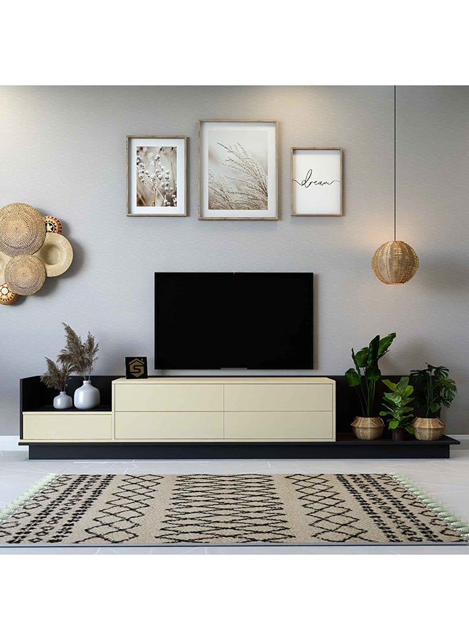 ستايلش هوم طاولة تلفزيون فخمة بيج و أسود من 3 قطع موديل TV65 - Image 2