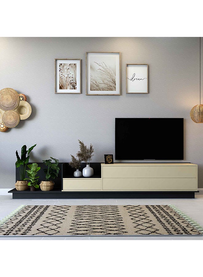 ستايلش هوم طاولة تلفزيون فخمة بيج و أسود من 3 قطع موديل TV65 - Image 4
