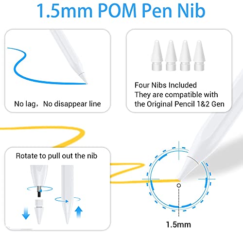 SLAUNT 4 Pack Stylus Pen Replacement Tips Compatible with Apple Pencil 1st 2nd Generation Pen Nibs for iPad Pro - Image 3