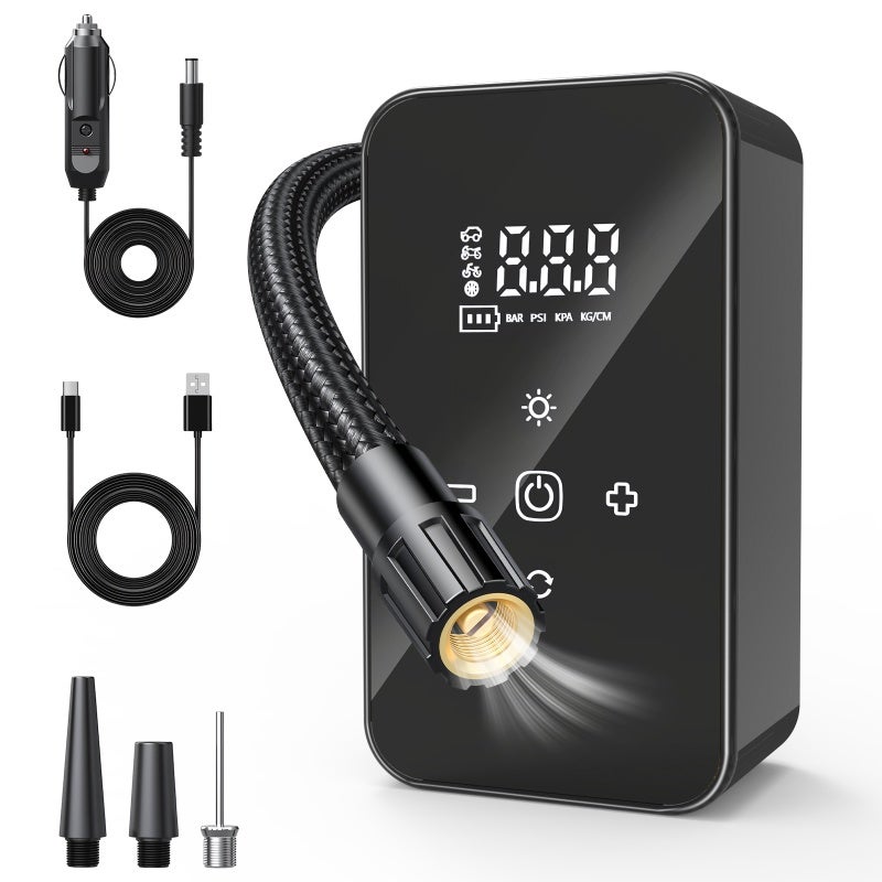 Cordless Car Air Pump 140 PSI Cordless Bike Pump Electric Bike Tire Pump for Car Motorcycle Bicycle Balls and More - Image 1
