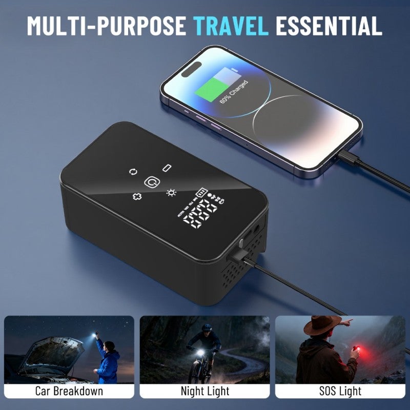 Cordless Car Air Pump 140 PSI Cordless Bike Pump Electric Bike Tire Pump for Car Motorcycle Bicycle Balls and More - Image 5