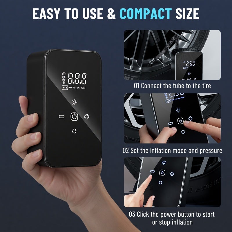 Cordless Car Air Pump 140 PSI Cordless Bike Pump Electric Bike Tire Pump for Car Motorcycle Bicycle Balls and More - Image 2