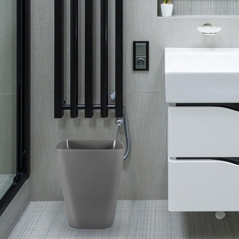 3Pcs Small Gray Plastic Trash Can For Outdoor Office Bathroom Camping - Image 5