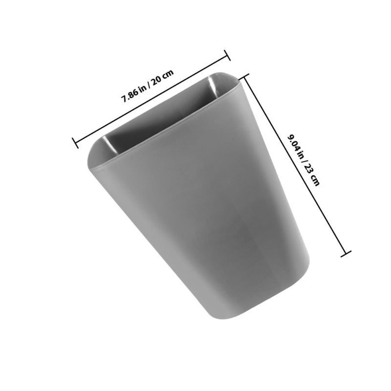 3Pcs Small Gray Plastic Trash Can For Outdoor Office Bathroom Camping - Image 3