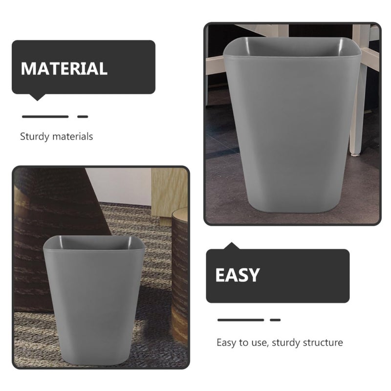 3Pcs Small Gray Plastic Trash Can For Outdoor Office Bathroom Camping - Image 4