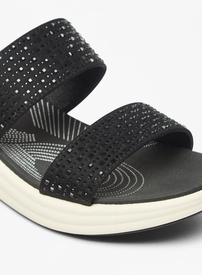 لو كونفورت Women's Embellished Slip-On Flatform Sandals