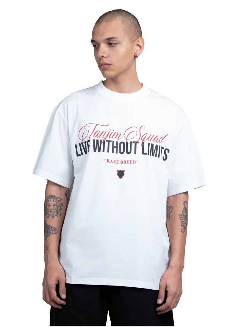 TANJIM SQUAD – NO LIMITS EDITION T-SHIRT WHITE - Image 1