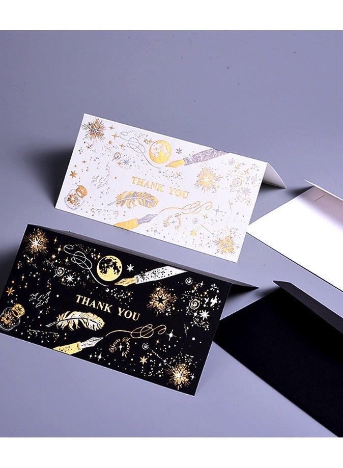 Thank You Card - (Black) Elegant design, accompanied by high-quality black envelopes, suitable for wedding, birthday, thank-you occasions, and anniversary gifts. Dimensions: 8.8 × 17.5 cm (3.5 × 7 inches). - Image 3
