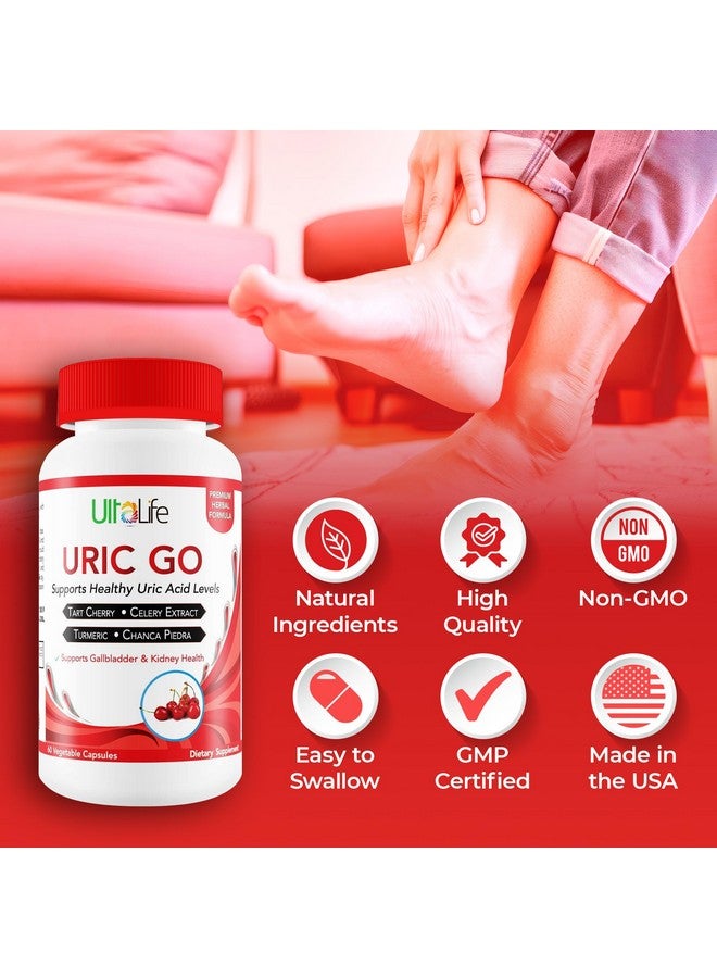 ألتا لايف #1 URIC GO مكمل غذائي لدعم تنظيف حمض اليوريك لمرضى النقرس - تركيبة طبيعية لتنظيف الكلى وإزالة السموم، شانكا بيدرا، بذور الكرفس، الكرز الحامض، التوت البري، الرمان، الكركم، نباتي وغير معدل وراثيًا، 60 كبسولة - Image 5