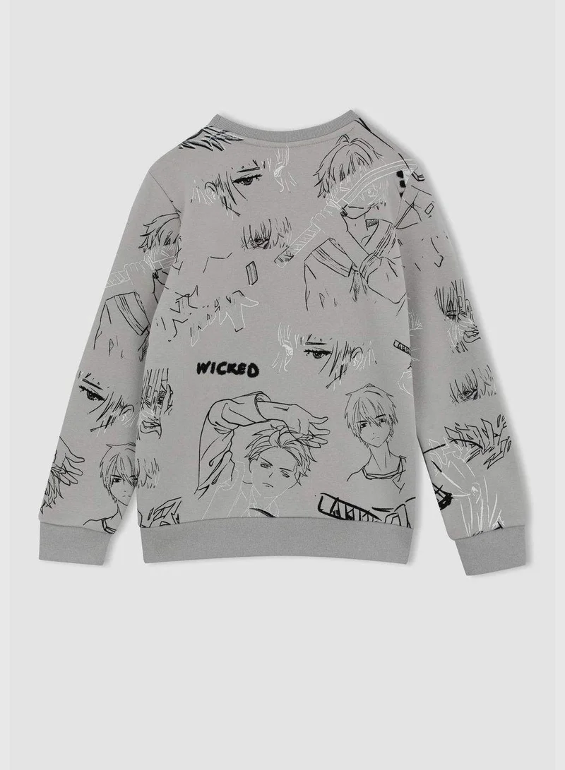 DeFacto Boy Crew Neck Long Sleeve Knitted Sweatshirt