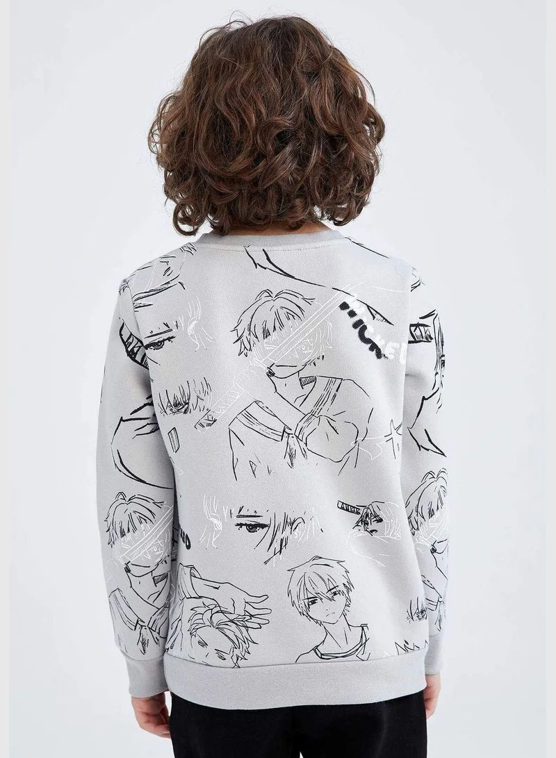 DeFacto Boy Crew Neck Long Sleeve Knitted Sweatshirt