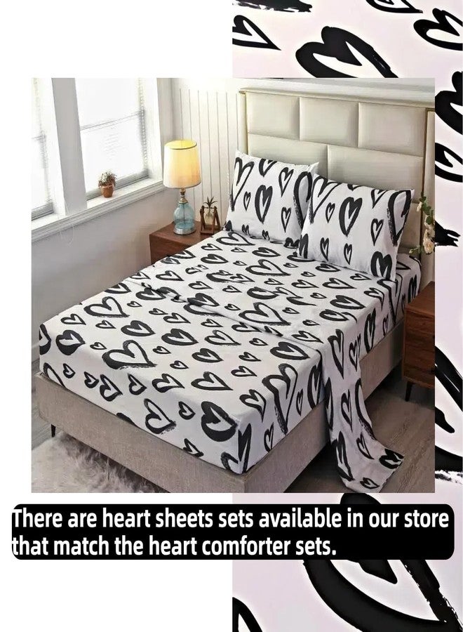 SDIII 3PCS Heart Comforter Set Full, 1 Heart Comforter Full + 2 Pillowcases, Love Romantic Bedding Set for Girls Boys Kids and Teens - Image 4