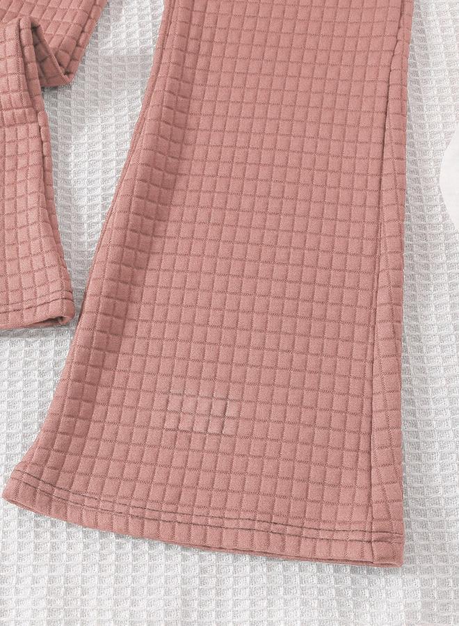 Take Two Girl Graphic Print Hoodie with Flare Pants Set - Image 4