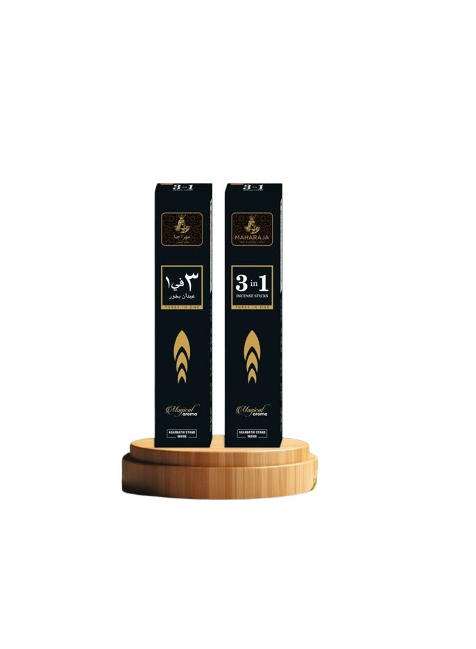أعواد البخور الفاخرة من مهراجا، عطر 3 في 1، 100 عود في كل عبوة، عبوة من 6 قطع