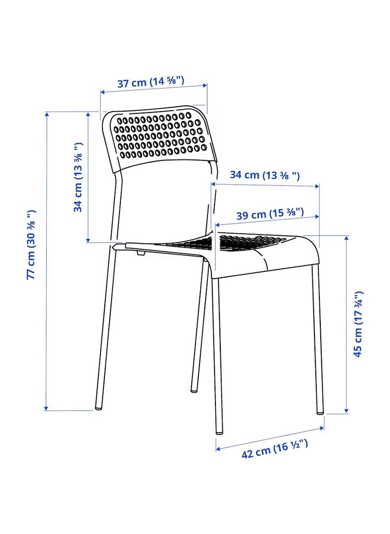 Generic - Dining Table And 4 Chairs Set Black 110x67 cm - Image 1