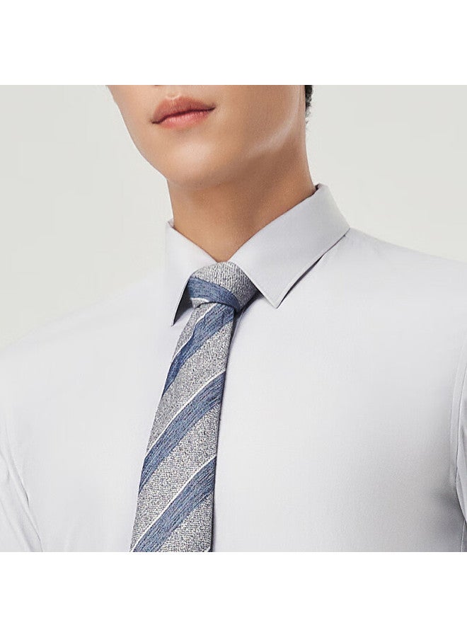 Youngor [mulberry Silk Easy-to] 2025 Autumn New Easy-care Long Sleeve Shirt For Men, Gray Solid Color, Size 45 - Image 2