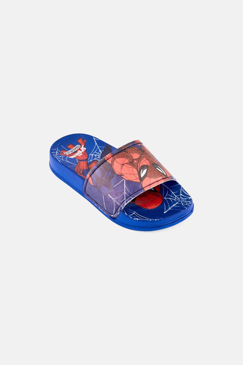 MARVEL Toddlers Boy Spiderman Slip On Slides, Blue - Image 1