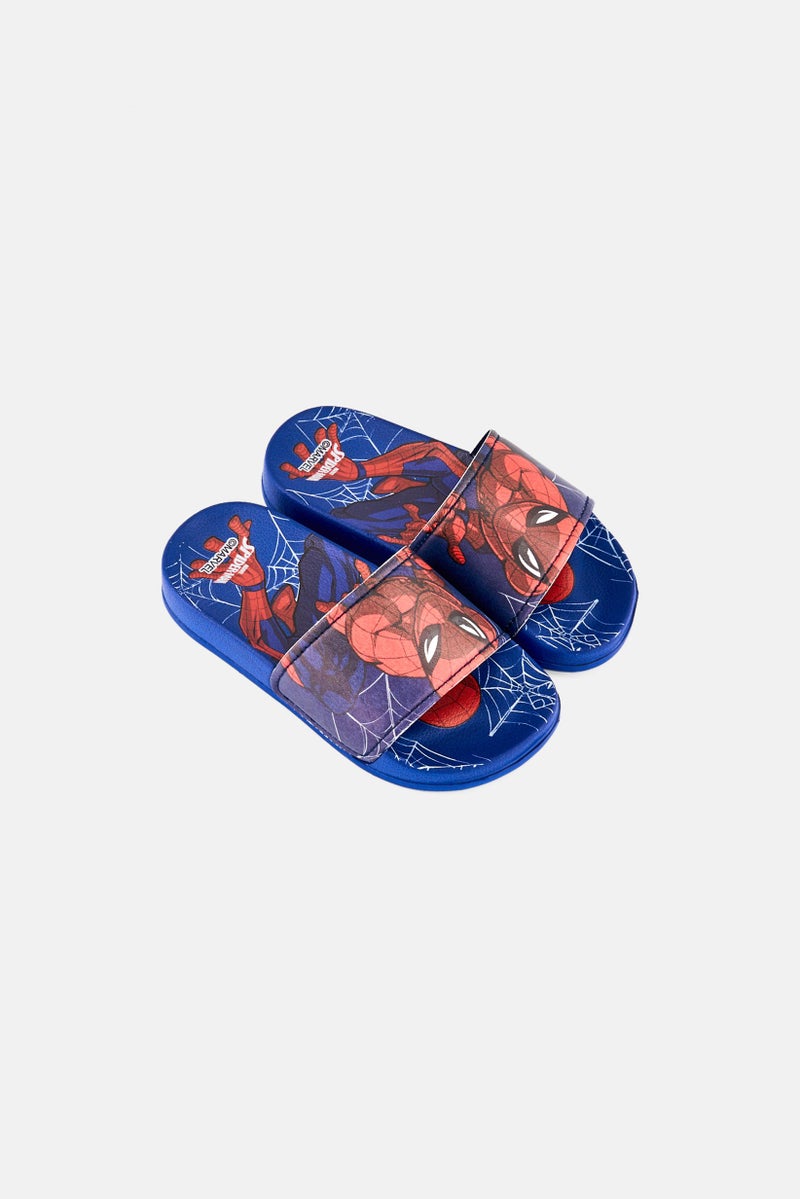 MARVEL Toddlers Boy Spiderman Slip On Slides, Blue - Image 4