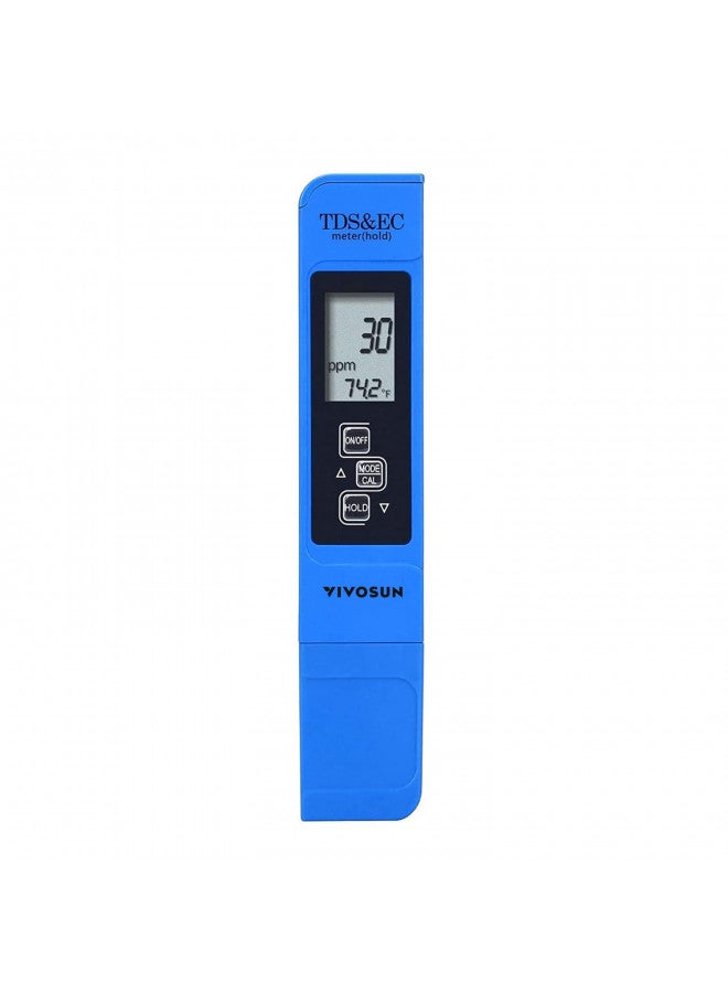VIVOSUN VIVOSUN TDS Tester 3-in-1 TDS EC & Temperature Meter Ultrahigh Accuracy Digital Water Quality TDS Tester (Blue)  - Image 1