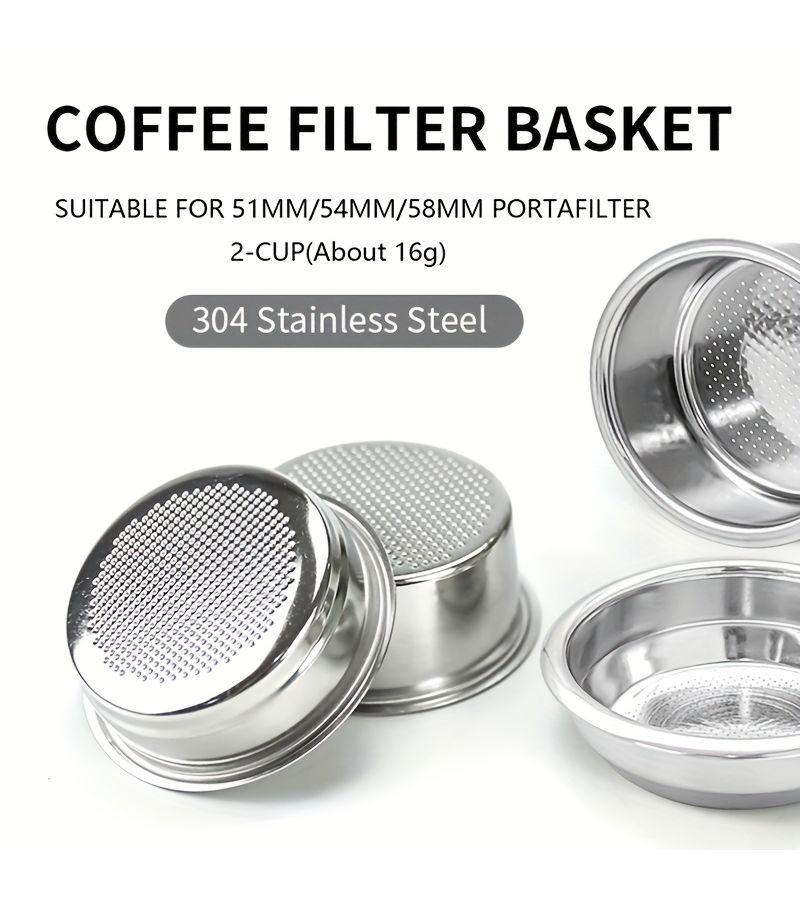 54mm Coffee Filter Basket Replacement Stainless Steel Bottomless Portafilter Espresso Barista Tool - Image 1