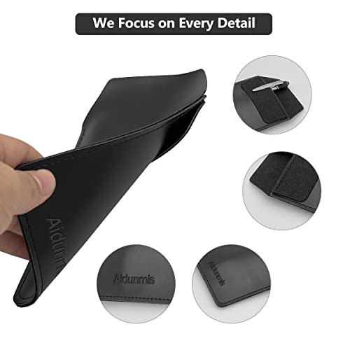 Aidunmis Pen Pocket Protector, 2 Pieces PU Leather Pocket Pen Holder Organizer Pouch for Shirts Lab Coats Pants Pen Sleeve - Multi-Purpose Pen Pocket Holds Pens Pointers Pencils and Notes Card - Black - Image 3