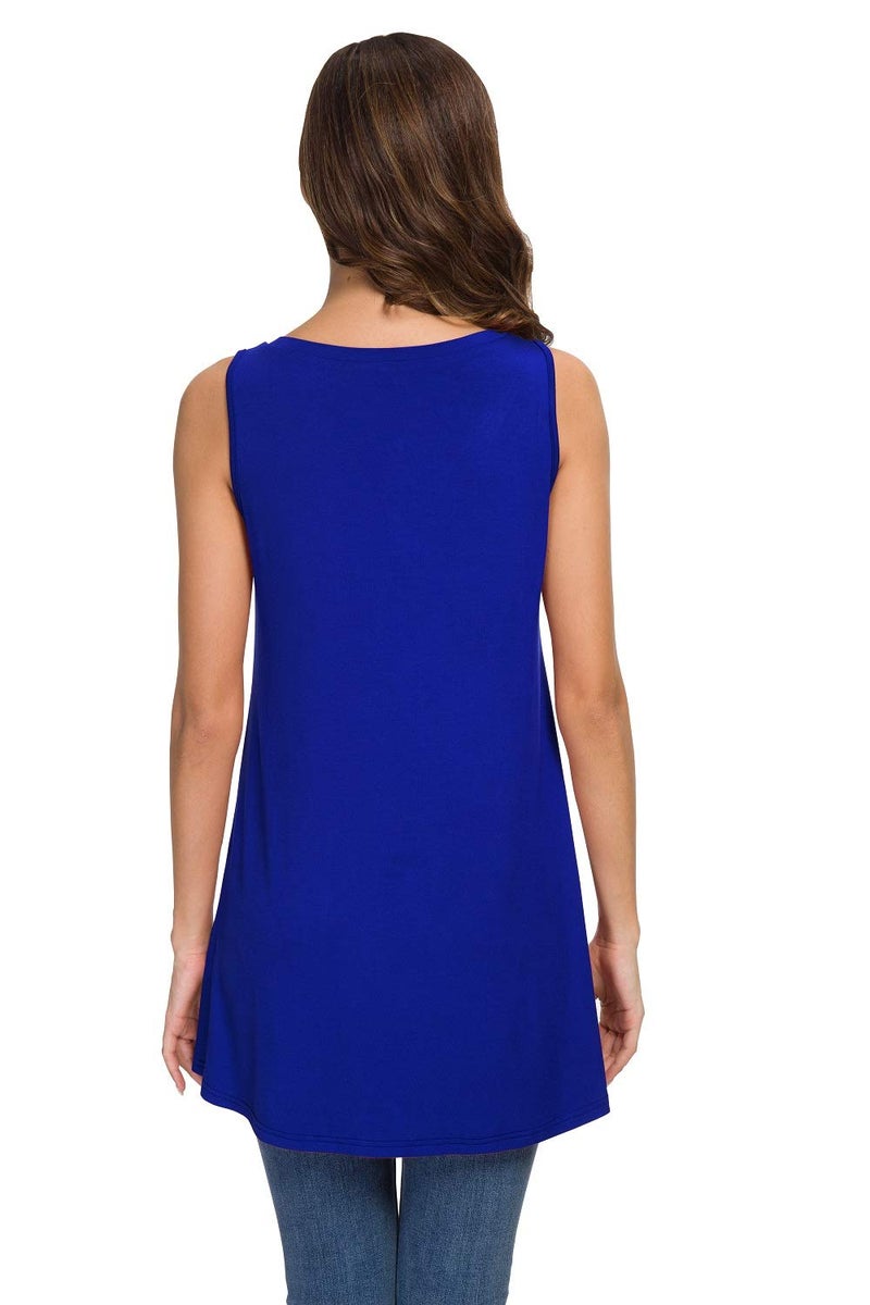 AWULIFFAN Womens Tank Tops Summer Tops Casual Shirts Basic Pajama Blouse (Royal Blue,X-Large) - Image 3