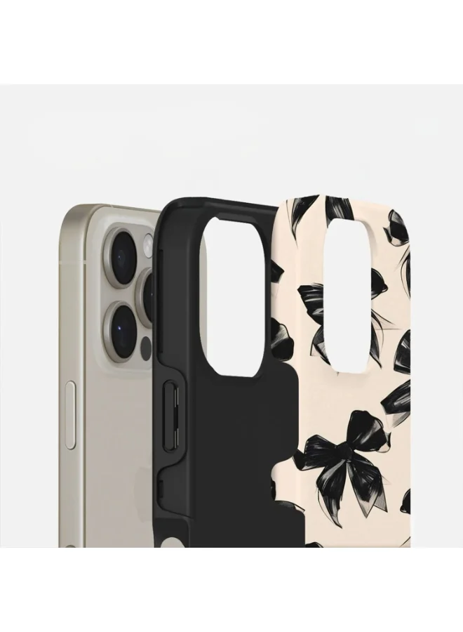 Mobcos Mobcos iPhone 16 Pro Max Perfect Bow Premium Case Compatible with Hybrid Dual-Layer Hard Shell + Silicone Protection - Scratch-Resistant Shockproof Mobile Cover