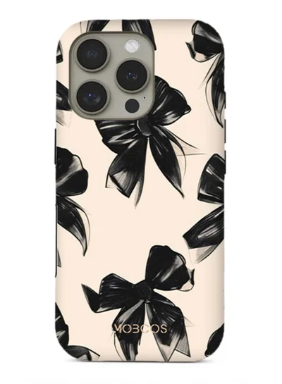 Mobcos Mobcos iPhone 16 Pro Max Perfect Bow Premium Case Compatible with Hybrid Dual-Layer Hard Shell + Silicone Protection - Scratch-Resistant Shockproof Mobile Cover