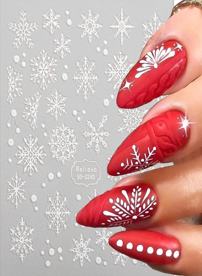 winthrop 8 Sheets Christmas Nail Art Stickers Decals 5D Embossed Self-Adhesive Pegatinas Uñas Navidad Snowflake Santa Claus Snowman Reindeer Winter Holiday Manicure Decoration Supplies Accessories for Women - Image 3