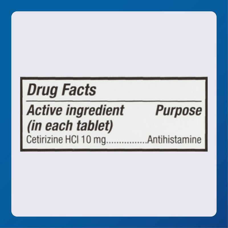 MAJOR أقراص سيتيريزين هيدروكلوريد من ماجور 24 ساعة لتخفيف الحساسية الداخلية والخارجية من العطس، العيون الدامعة، الحلق أو الأنف المثير للحكة 10 ملغ 100 حبة 1 عبوة - Image 4