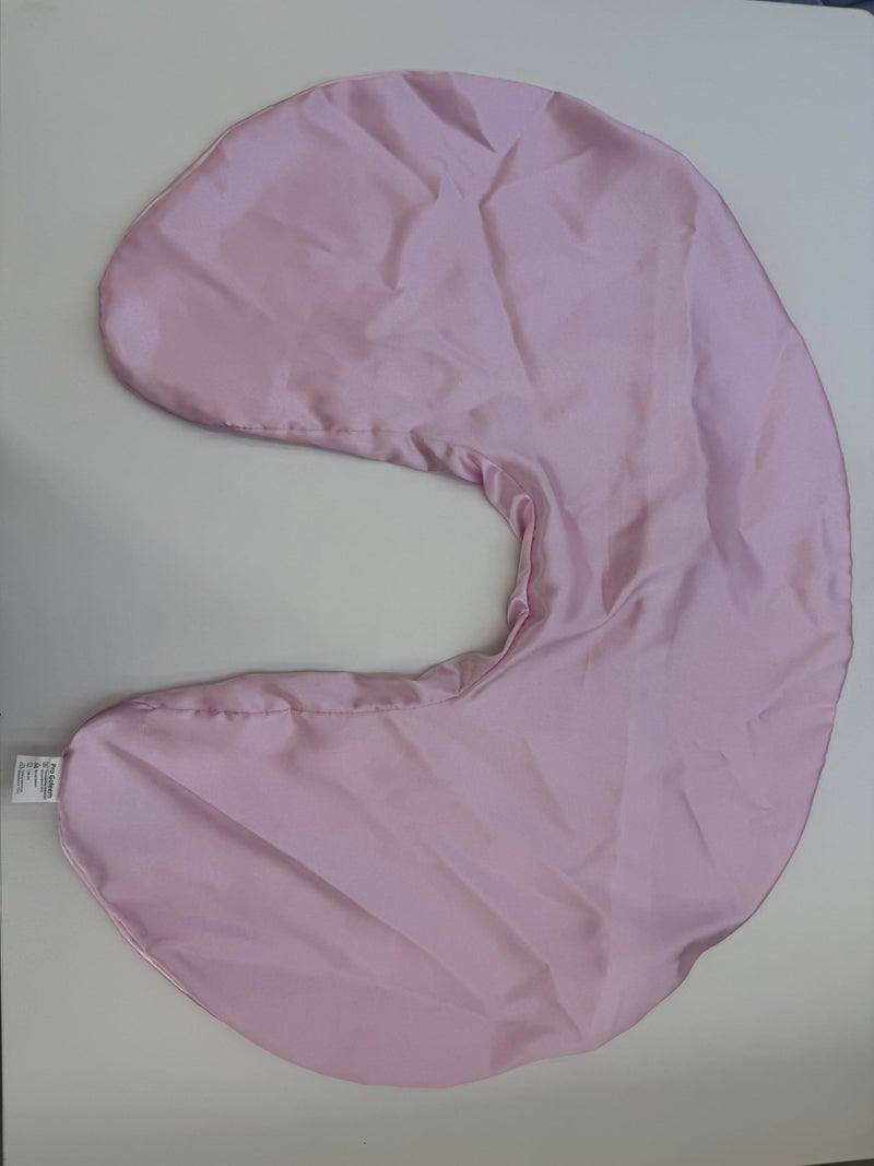 Pro Goleem Satin Nursing Pillow Cover Silk Feeling Soft Feeding Pillow Slipcover for Breastfeeding Moms Fits Standard Infant Nursing Pillow or Positioner Pink - Image 4