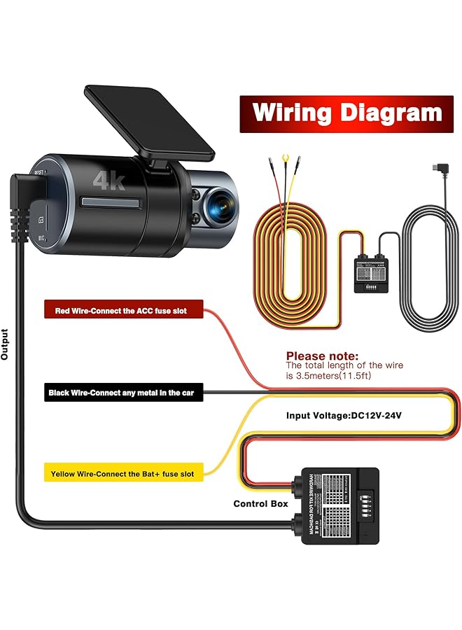 Generic Hardwire Kit,Dash Cam Hardwire Kit,Car Dash Camera Type C Hard Wire Kit For Universal Driving Recorder 3Wire Acc Voltage Reduction Line With Low Voltage Protection Car Power Line With Switch 3A - Image 3