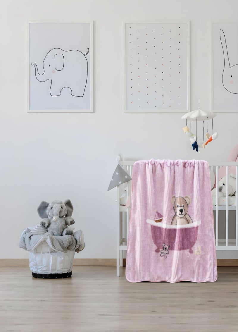 Morano Coco Baby Blanket- Microfiber- 120x90 cm Teddy Bear Blanket for Baby- light weight Soft & Cozy Nursery Throw- Recieving blanket- Swaddle - Image 2