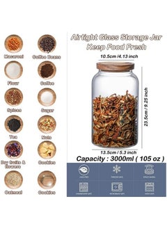 Airtight Glass Storage Jar with Acacia Wood Air-tight Lid,3 Pack Borosilicate Glass Kitchen Canisters 3000ml - pzsku/Z9F5A24BDD5CF665E83EBZ/45/_/1686384915/e48ff344-6c96-4364-bf1b-6db9e579eb63