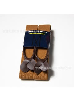 Generic Leather Suspenders for Men 32 Colors Button-End Orange 