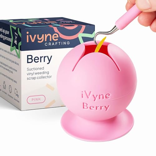 iVyne Berry Suctioned Vinyl Weeding Scrap Collector & Holder for Weeding Tools for Vinyl - Pink - Image 1