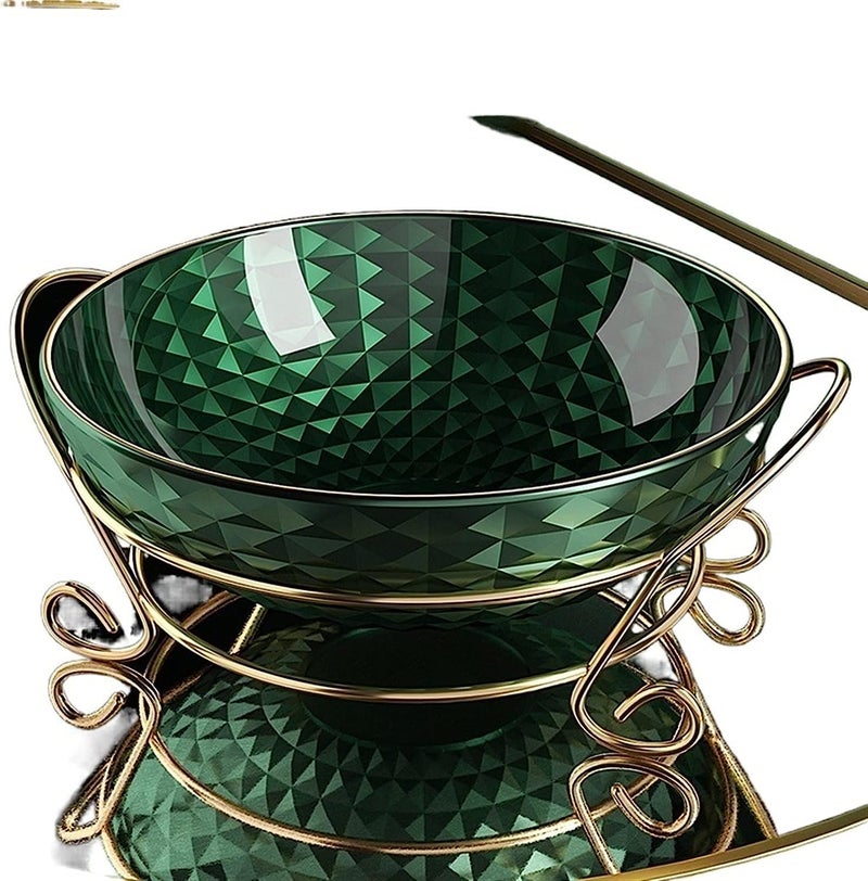 Deoxys Deoxys Fruit Basket for Kitchen Light Luxury Fruit Plate Golden Iron Frame Coffee Table Snack Home Plate Office Living Room Fruit Plate Rack  - Image 3
