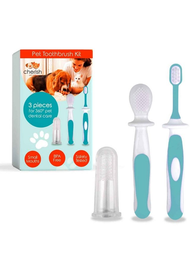 Cherish Baby Care - Cherish Pet Care Dog Tooth Brushing Kit (3pcs) - Dog Finger Toothbrush, Double-Sided Toothbrush, Small Dog Toothbrush, Dog Teeth Cleaning, Puppy Tooth Brushing Kit, Small Dog Tooth Brushing Kit - Image 1