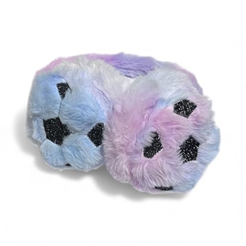 UMANI® Kids Winter Earmuffs Adjustable Soft Plush Faux Fur Ear Warmers for Girls & Boys 5-10 (FOOTBALL, RAINBOW) - Image 1